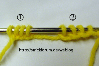 Aufschlingen, zwei Arten; half-hitch, two ways