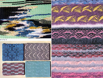 Beispiele f�r Webstricken, examples of knitweave
