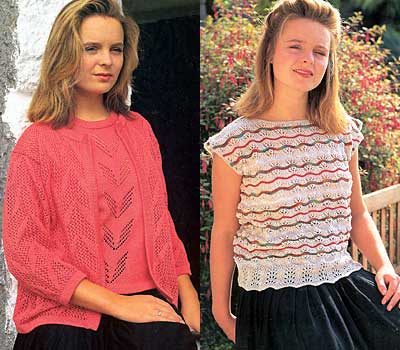 Twinset und Pulli, twin set and lace top