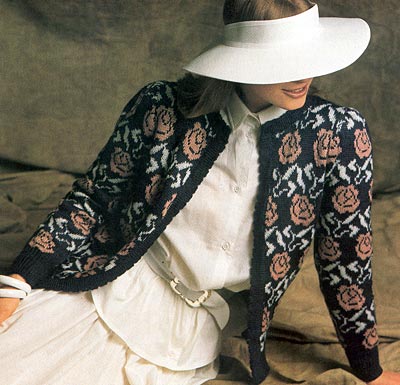 Jacke mit Rosenmuster, cardigan with rose pattern