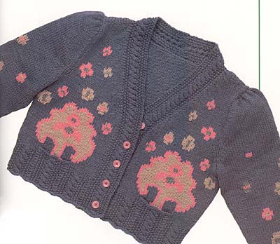 Jacke in Intarsientechnik, intarsia cardigan