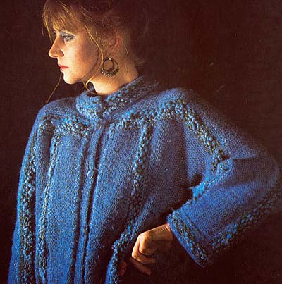 Jacke mit Webmusterstreifen, chunky coat with woven panels