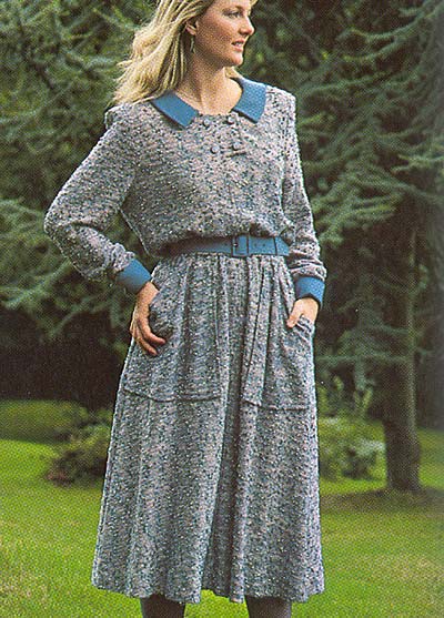 Kleid mit Stoffbesatz, dress with fabric trimmings