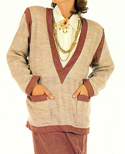 Pullover mit Wildlederblenden, sweater with suede binding