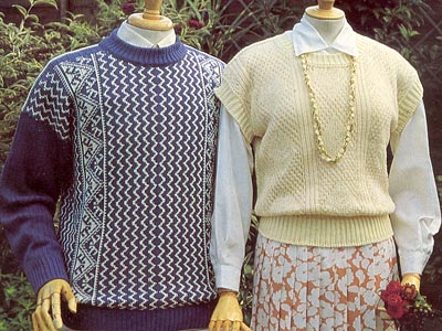 Norwegertechnik und Locheffektmuster, Fairisle and thread lace
